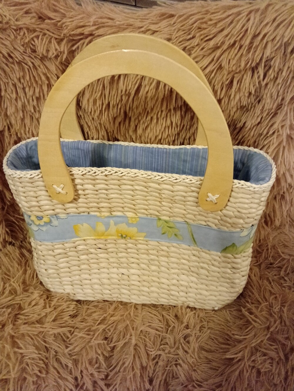 April Cornell Woven Straw Basket Purse NWT - Picture 2 of 5
